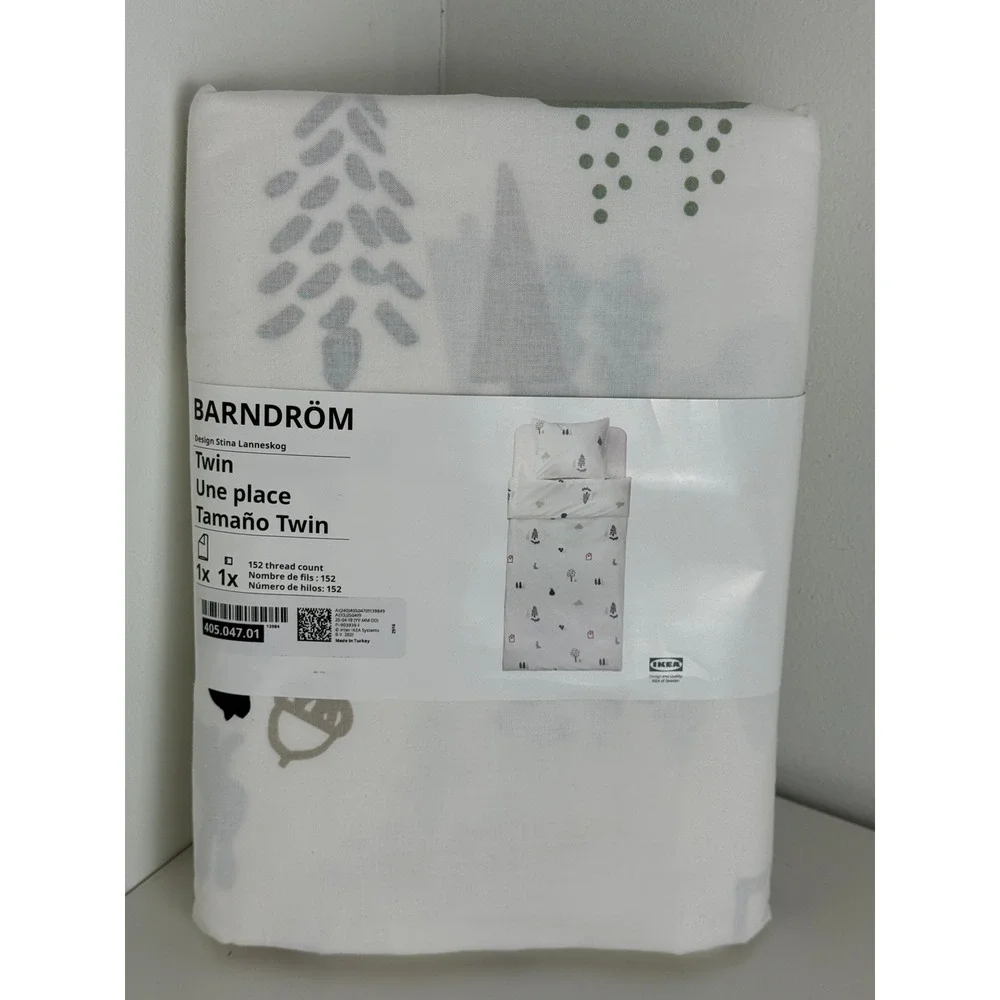 New IKEA BARNDROM Forest Animal Pattern Twin Duvet Cover Pillowcase 405.047.01